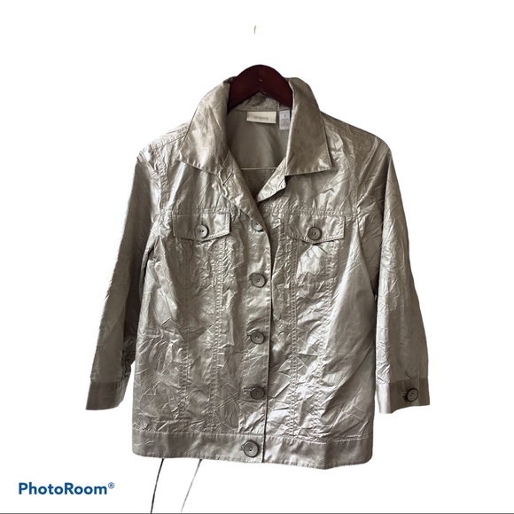 Chicos shiny pewter jacket - Picture 1 of 6